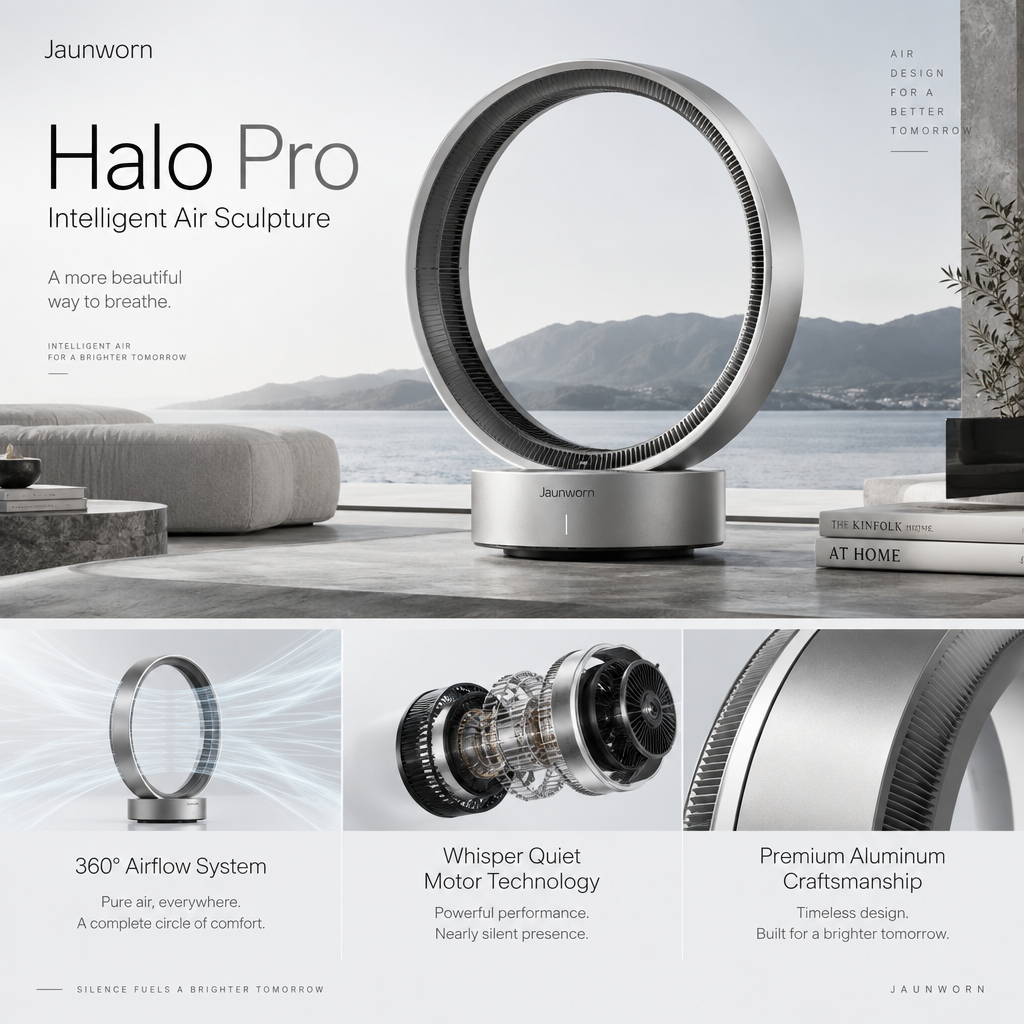 Jaunworn Halo One™ Intelligent Air Sculpture | Premium Smart Circulation Fan